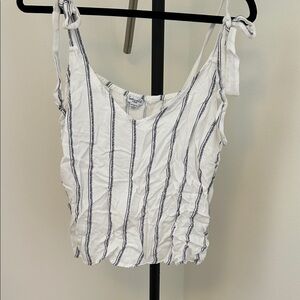 Splendid White and Black Striped Camisole